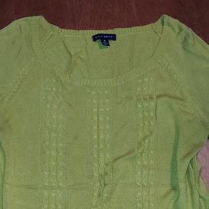 Willi Smith Long Sleeve Knit Top Chartreuse ~ M